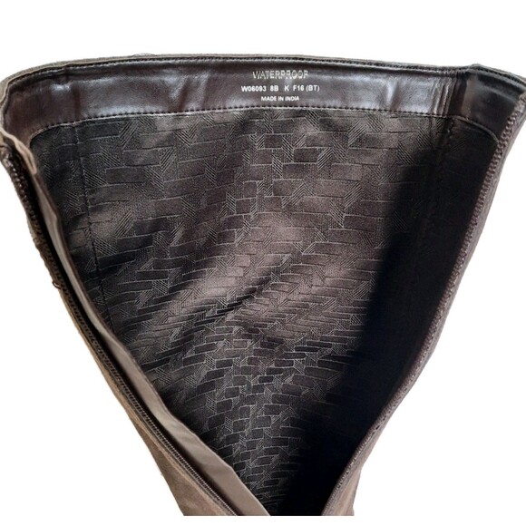 Cole Haan Marla Brown Waterproof Tall Knee High Suede/ Leather Buckle Boots Sz 8 - Picture 8 of 9